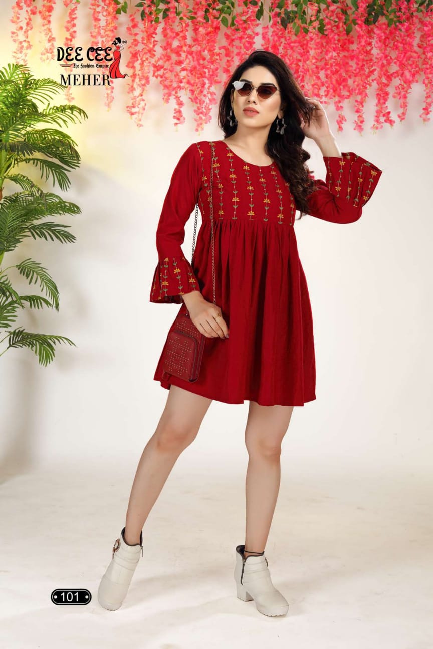 Meher By Deecee Fancy Tunic Short Kurtis Catalog